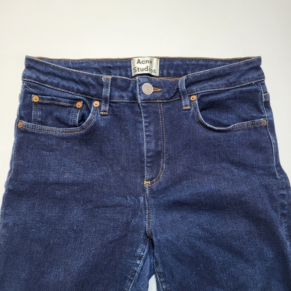Acne Studios Jeans Dark Wash Denim Frayed Hem Skinny Style Women's Size 29 - Picture 3 of 9